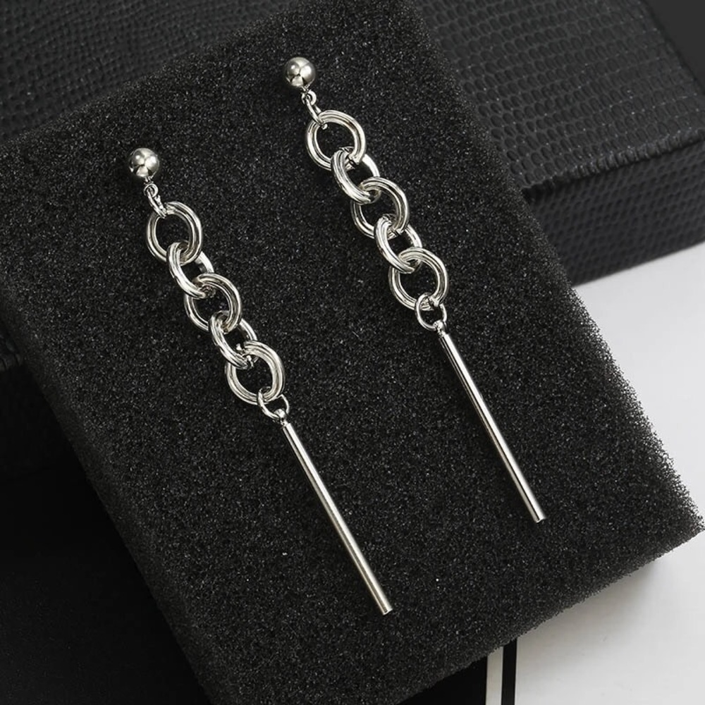 ✨SILVER CHAIN LINK DROP MINIMALIST EARRINGS✨